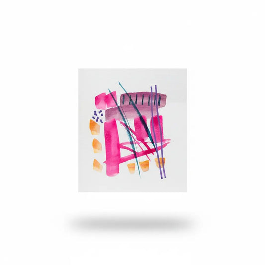 Pink Structured Abstract Mini Watercolor Painting - The Mood Room By Madison Viddy Pop Art Prints
