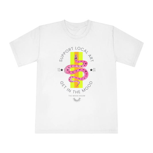 Graphic White Tee – “Support Local Art” (Snake Edition) - The Mood Room By Madison Viddy Pop Art Prints