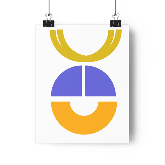 Yellow Gold & Blue Geometric Mod Shapes Art Print - The Mood Room By Viddy Pop Art Prints