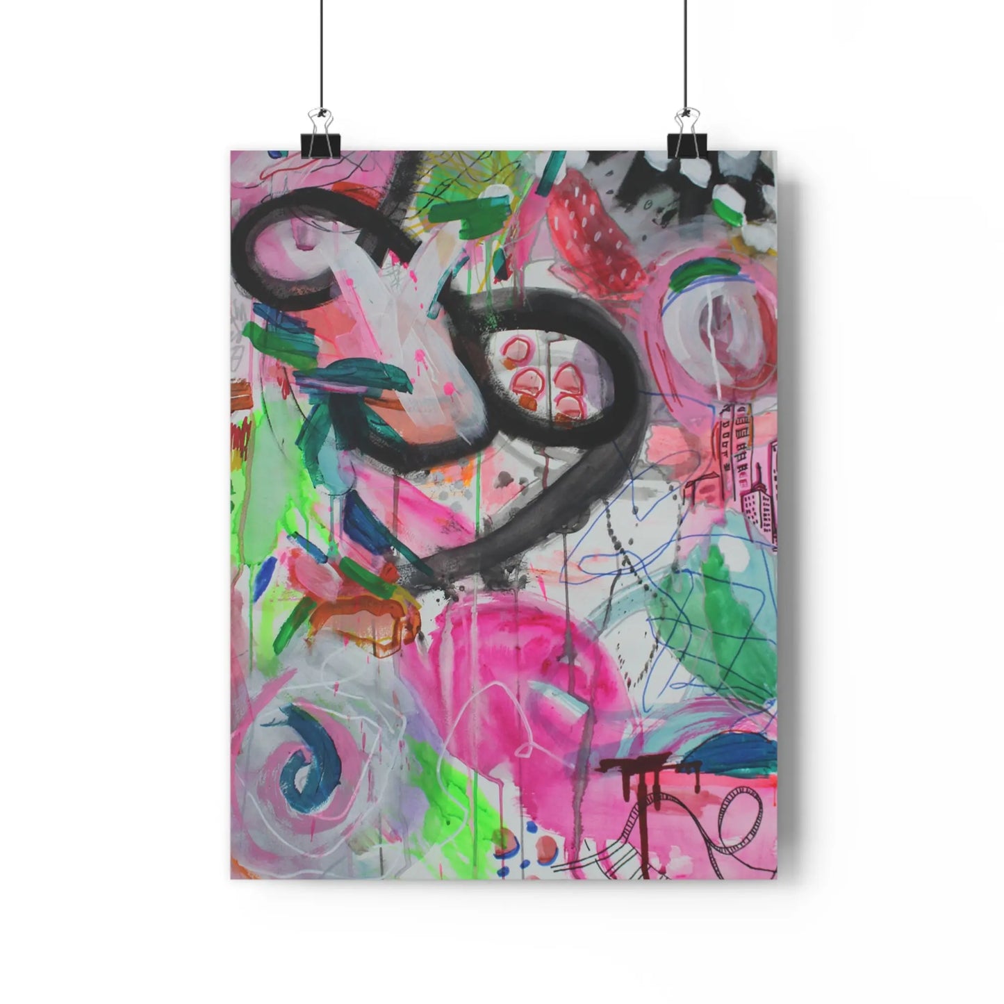 Crazy Town Mixed Media Abstract Art Print - The Mood Room By Viddy Pop Art Prints