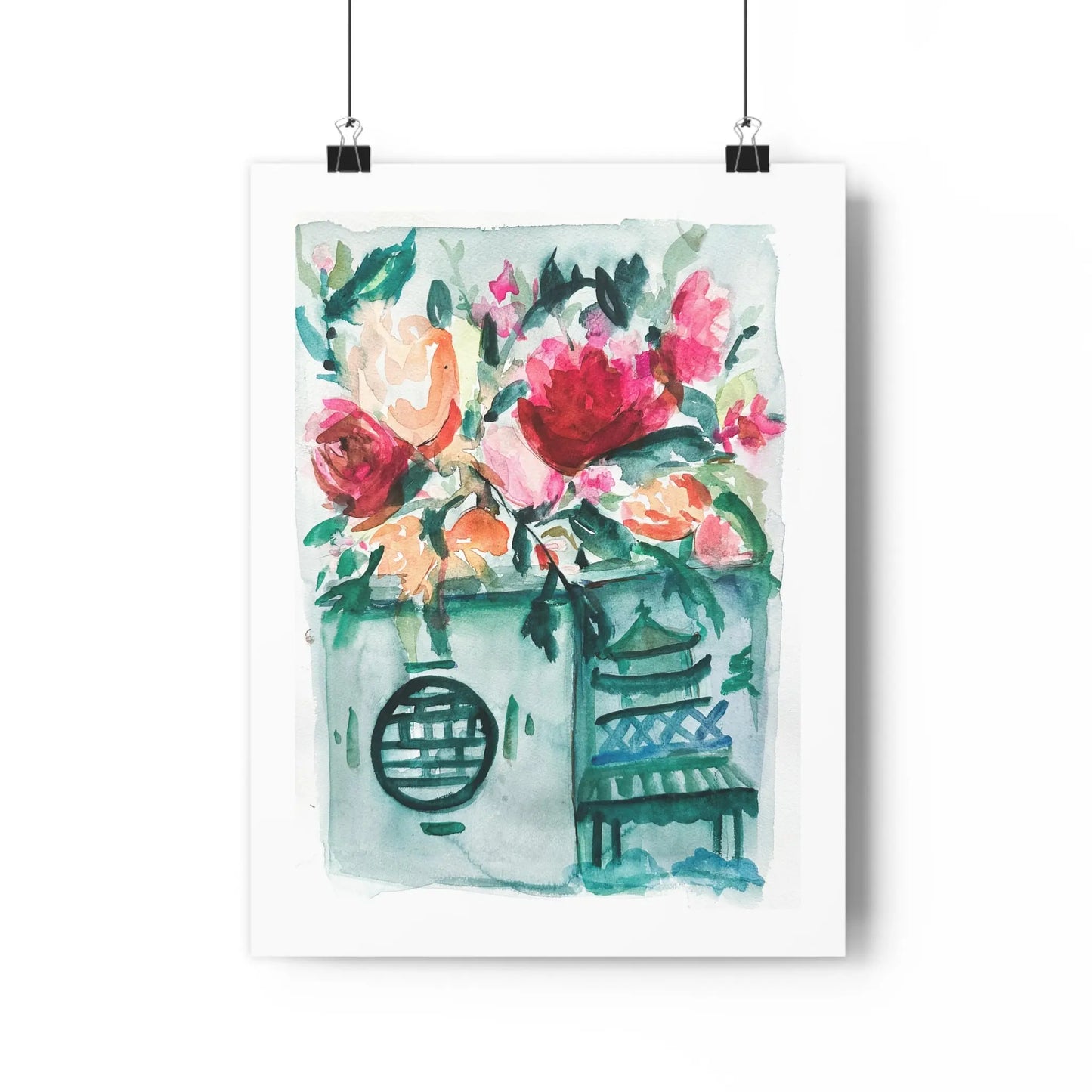 Chinsenoire Chic Blue White Vase Poster Art Print - The Mood Room By Madison Viddy Pop Art Prints