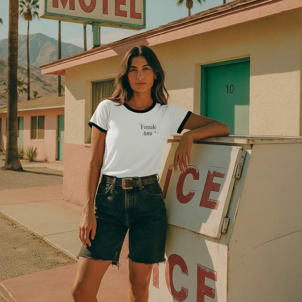 The Mood Room's Female Artist Vintage Inspired Ringer Tee - The Mood Room By Madison Viddy Pop Art Prints