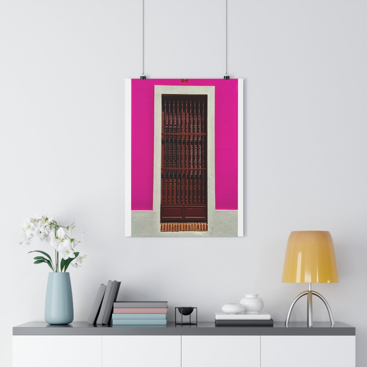 Pink Stucco House Color Photograph Art Print - The Mood Room By Viddy Pop Art Prints