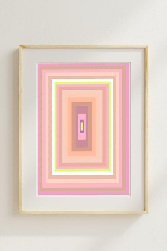 Aubry Pink Shades Geometric Art Print - The Mood Room By Viddy Pop Art Prints