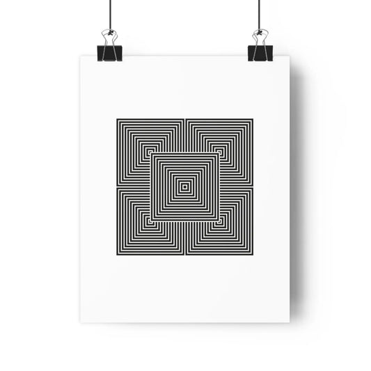 Black and White Optical Illusion Art Print - The Mood Room By Viddy Pop Art Prints