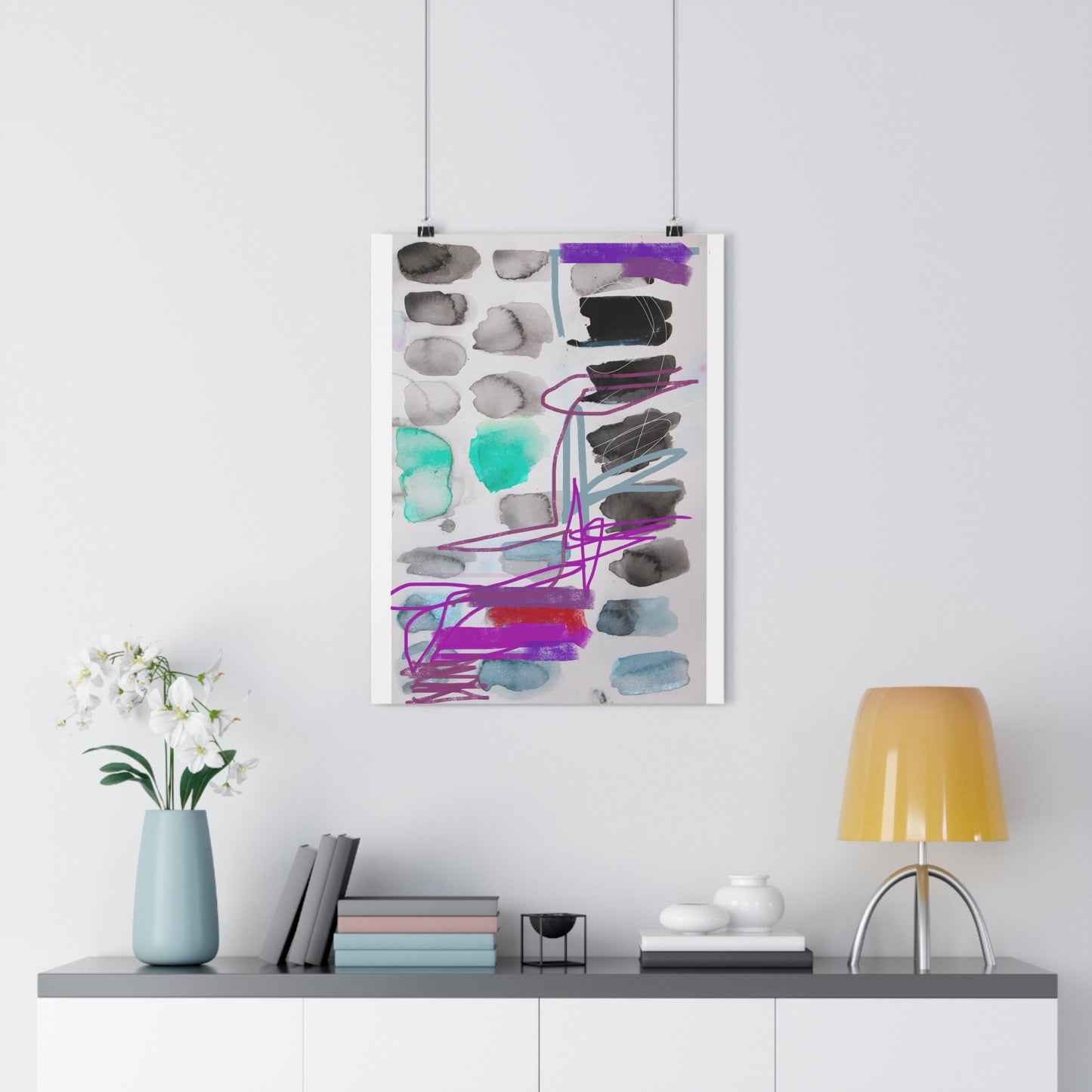 Britton Abstract Watercolor Art Print - The Mood Room By Viddy Pop Art Prints