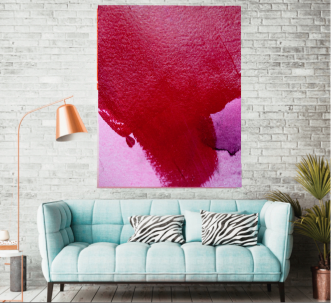 Mink Pink Red and Pink Feminine Acrylic Art Print