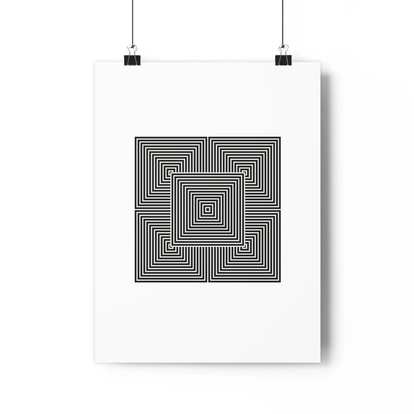 Black and White Optical Illusion Art Print - The Mood Room By Viddy Pop Art Prints