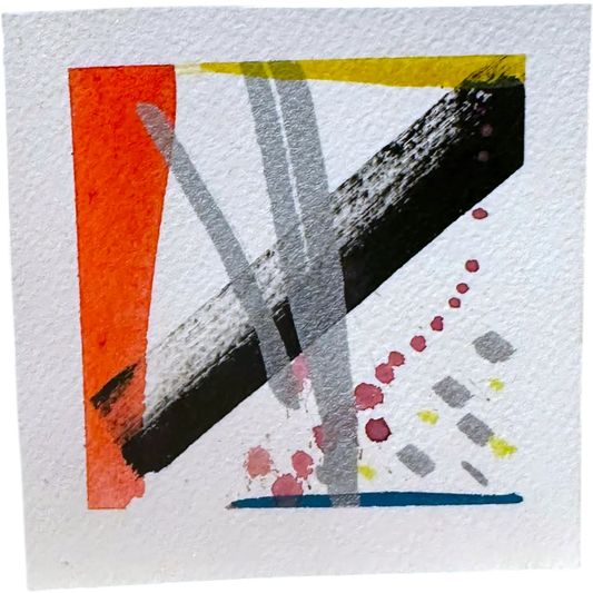 Bold Orange and Black Abstract (9.5 x 9.5 cm) - The Mood Room By Madison Viddy Pop Art Prints
