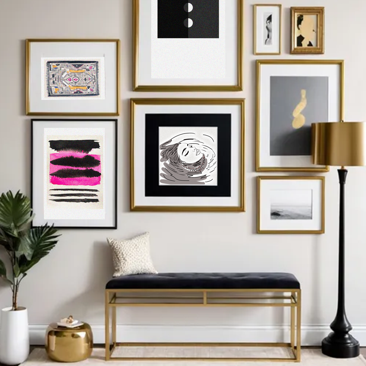 Circles Black and White Modern Shapes Geometric Art Print - The Mood Room By Viddy Pop Art Prints