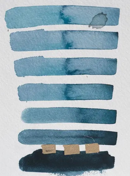 Blue Abstract Watercolor Painting – Original Minimalist Stripe Art | Modern Small Abstract Wall Art - The Mood Room By Madison Viddy Pop Art Prints