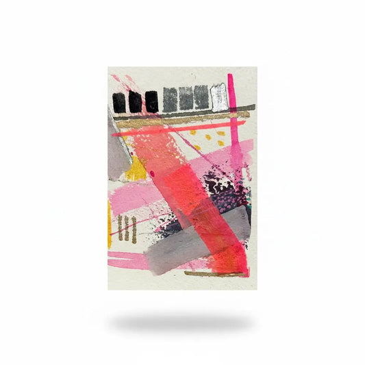 Riz Raz Abstract Mini Watercolor Painting Modern Colorful Wall Art Original - The Mood Room By Madison Viddy Pop Art Prints
