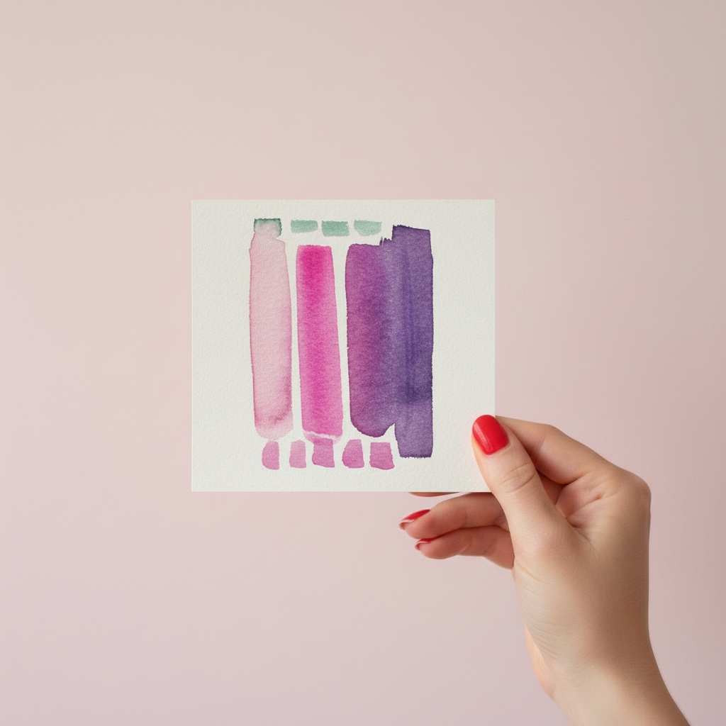 Pink and Purple Stripe Study Abstract (8 x 12 cm) - The Mood Room By Madison Viddy Pop Art Prints