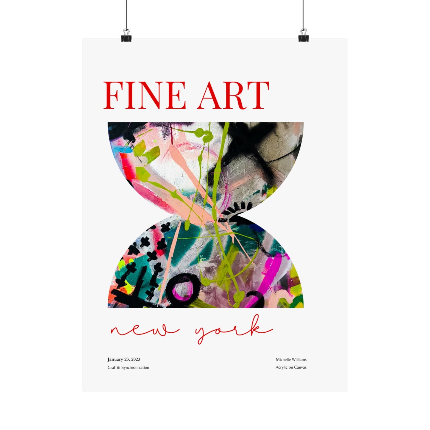 Vertical Poster Print - Original Painting by Michelle Williams with Graffiti Look