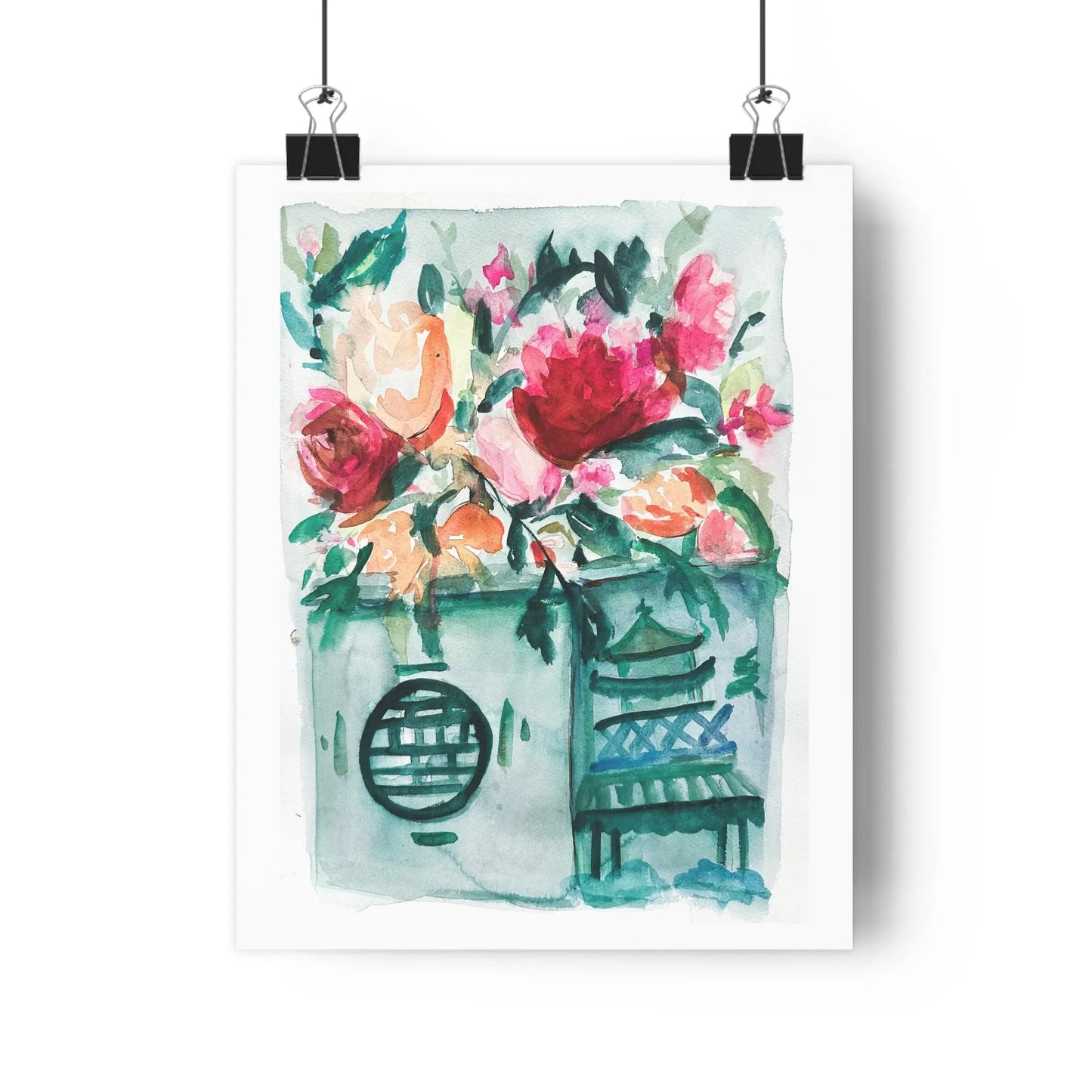 Chinsenoire Chic Blue White Vase Poster Art Print - The Mood Room By Madison Viddy Pop Art Prints