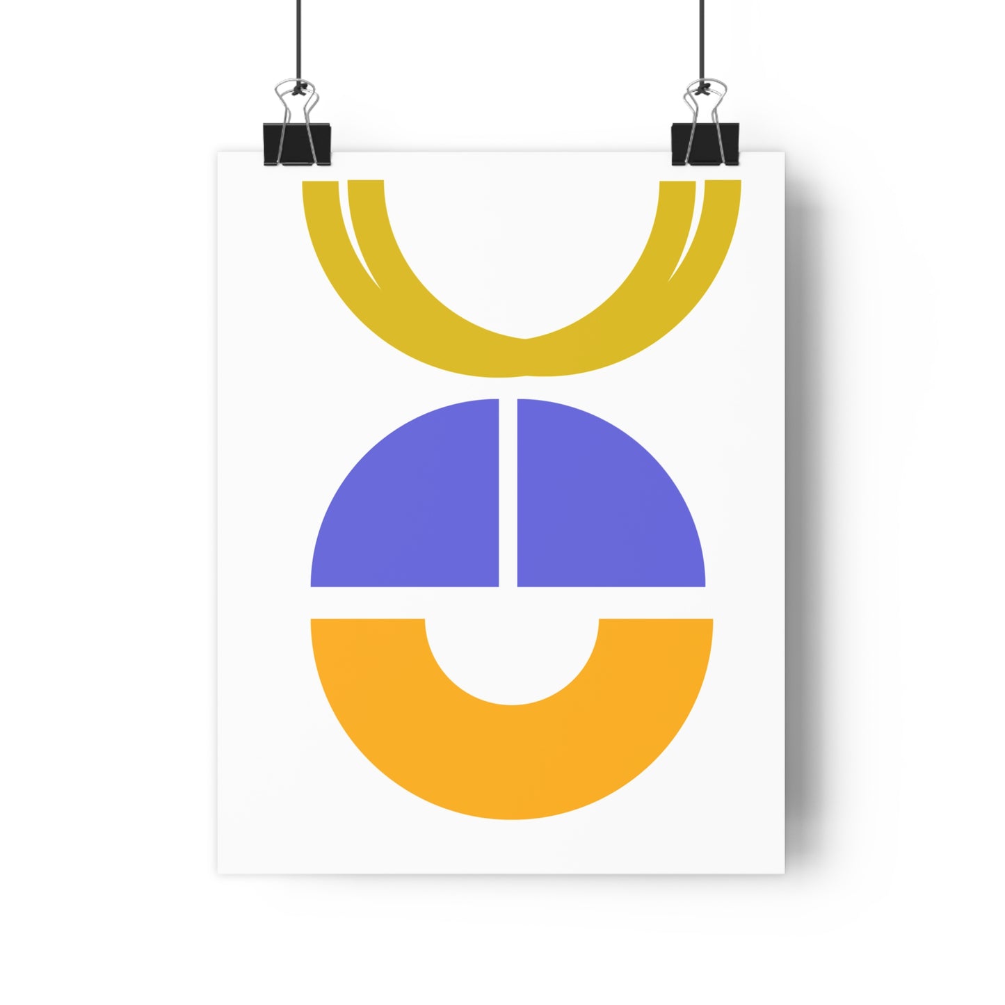 Yellow Gold & Blue Geometric Mod Shapes Art Print - The Mood Room By Viddy Pop Art Prints