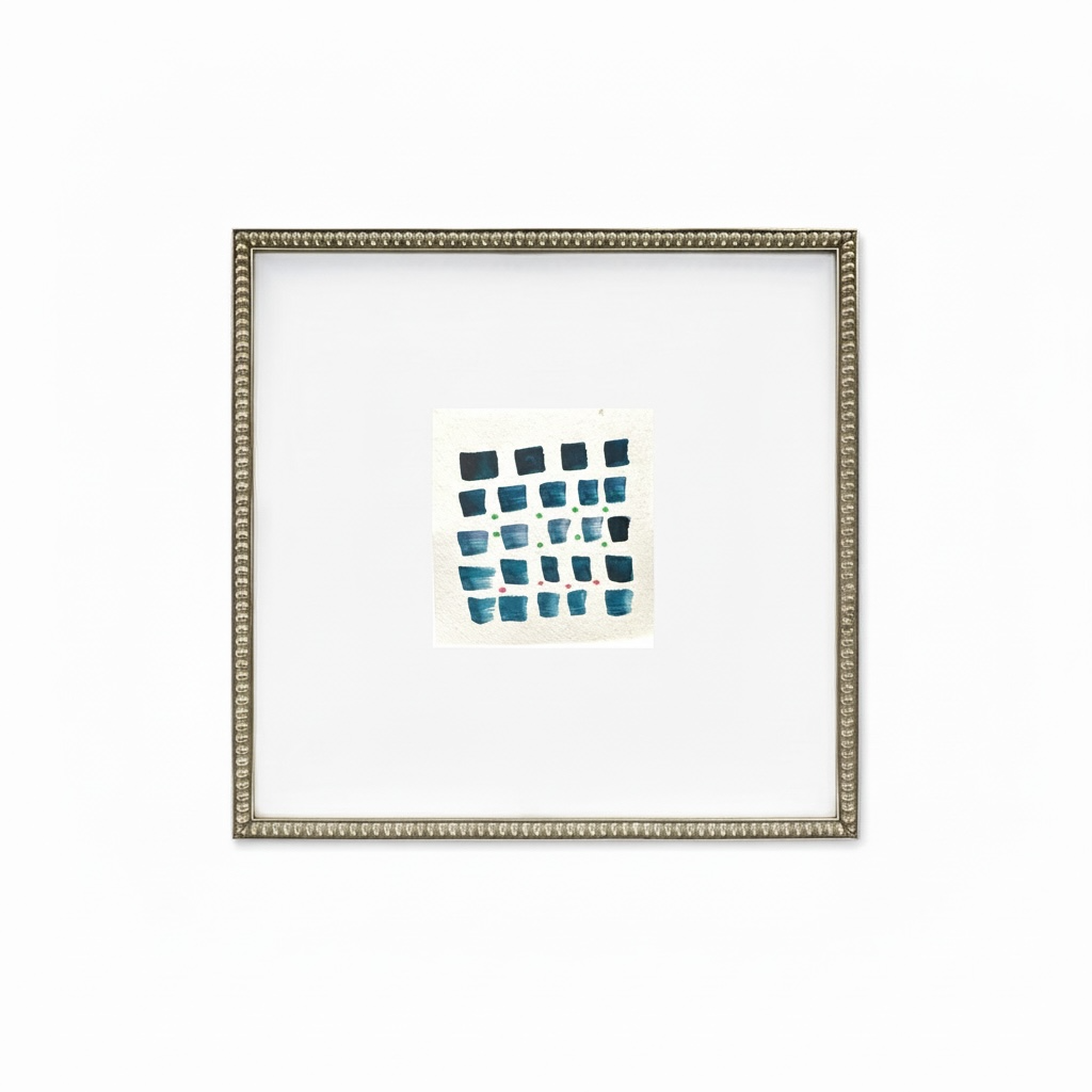 Blue Grid Study Abstract Watercolor (11 x 10 cm) - The Mood Room By Madison Viddy Pop Art Prints