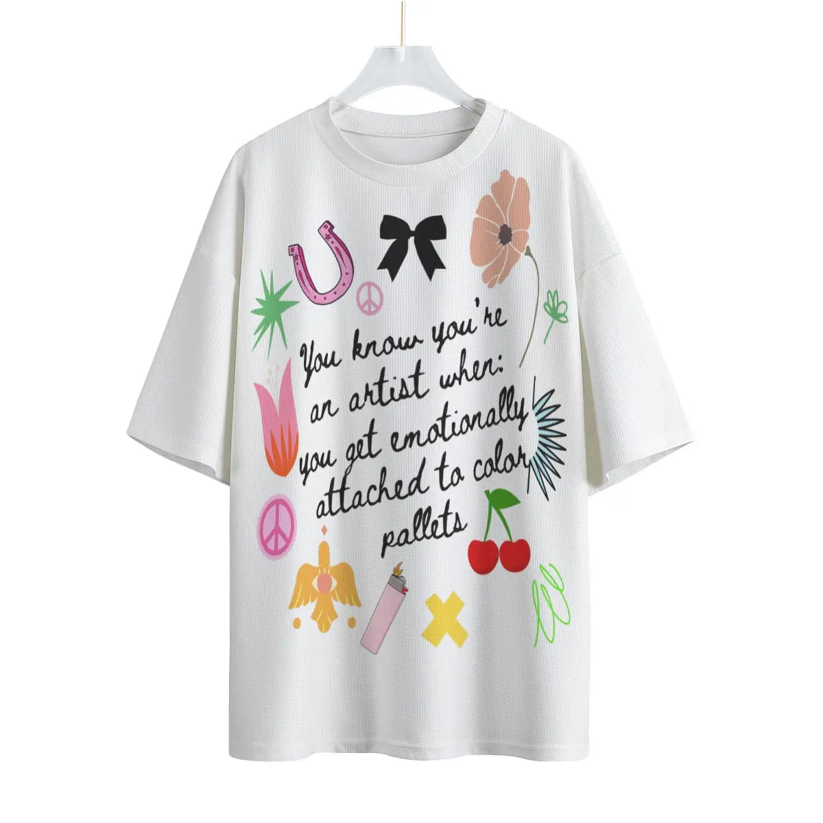 All-Over Print Unisex Drop-shoulder T-shirt - The Mood Room By Madison Viddy Pop Art Prints