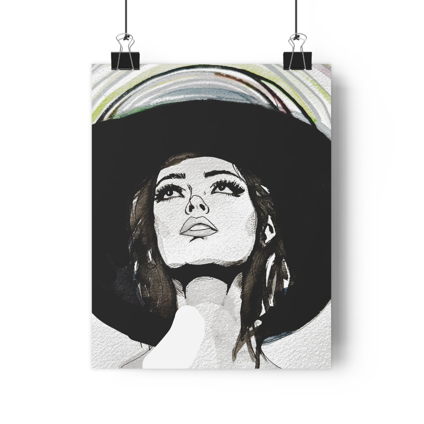 Go West Western Woman Art Print | Watercolor & Ink Wall Art