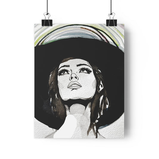 Go West Western Woman Art Print | Watercolor & Ink Wall Art