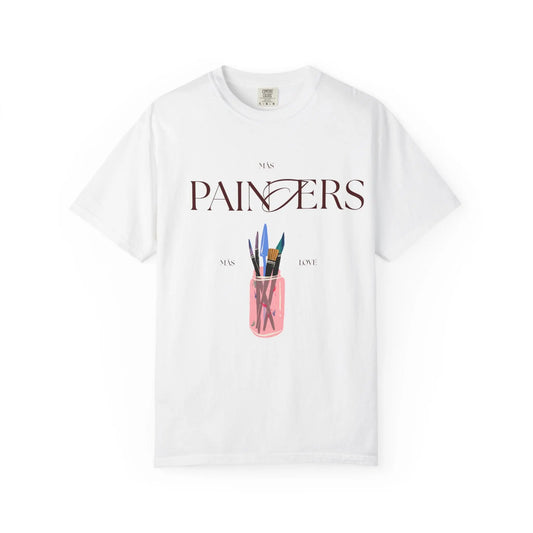 Graphic White Tee Shirt “Painters Mas Love” - The Mood Room By Madison Viddy Pop Art Prints