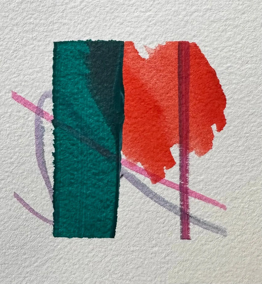 Intersecting Moments" – Original Miniature Abstract Watercolor Art (3x3") The Mood Room By Madison Viddy Pop Art Prints