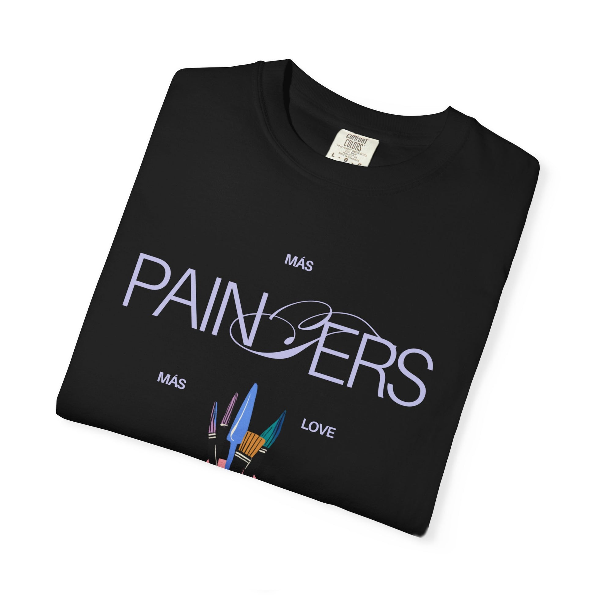 Graphic White Tee Shirt “Painters Mas Love” - The Mood Room By Madison Viddy Pop Art Prints