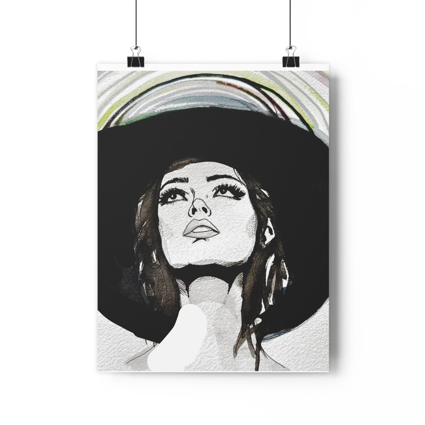 Go West Western Woman Art Print | Watercolor & Ink Wall Art