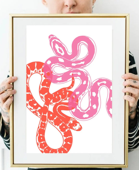 Snakes Illustration  Art Print Poster - The Mood Room By Viddy Pop Art Prints