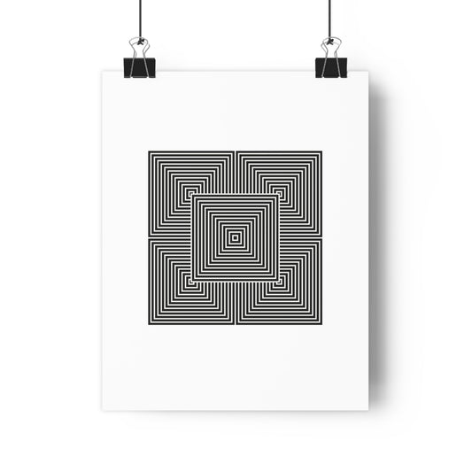 Black and White Optical Illusion Art Print - The Mood Room By Viddy Pop Art Prints