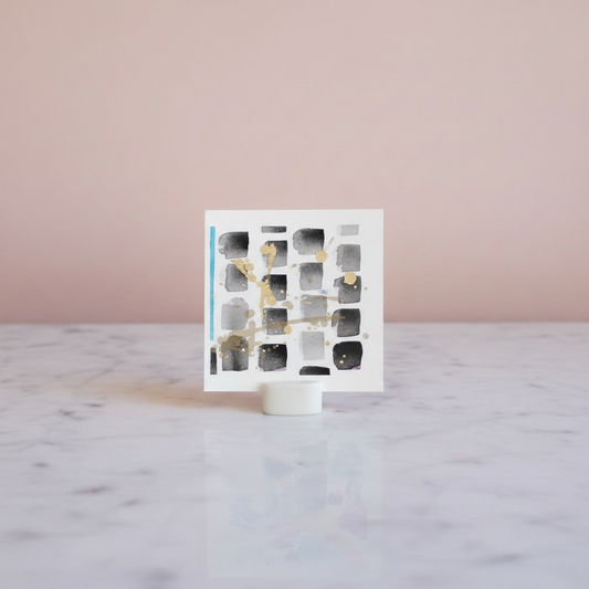 Zing of Gold 5x5 Original Abstract Watercolor with Gold Accents | Modern Minimalist Art - The Mood Room By Madison Viddy Pop Art Prints