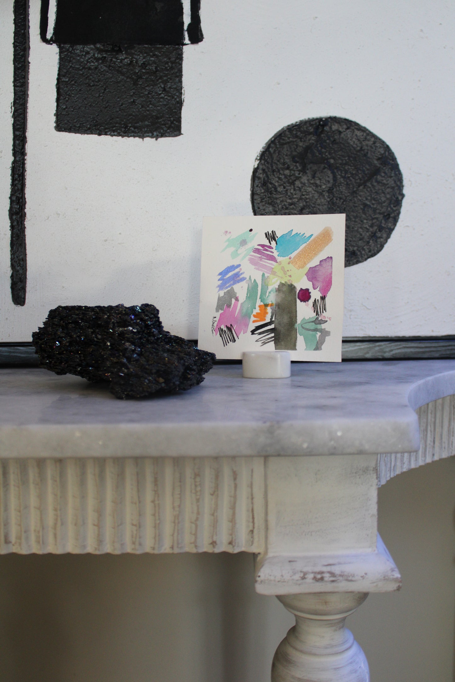 Confetti Current | Mini Abstract Watercolor Painting | 5x5 Original Modern Art - The Mood Room By Madison Viddy Pop Art Prints