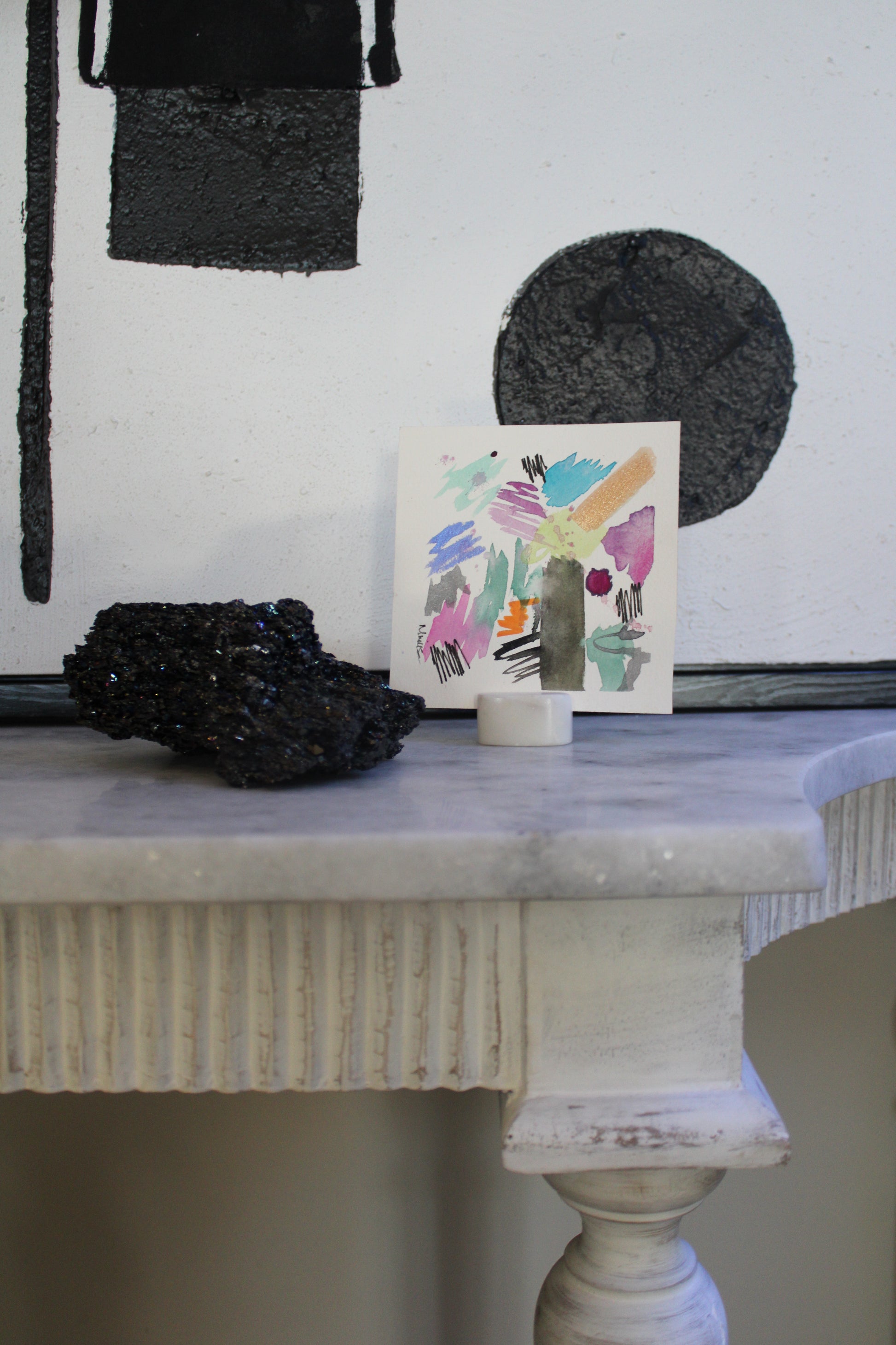 Confetti Current | Mini Abstract Watercolor Painting | 5x5 Original Modern Art - The Mood Room By Madison Viddy Pop Art Prints