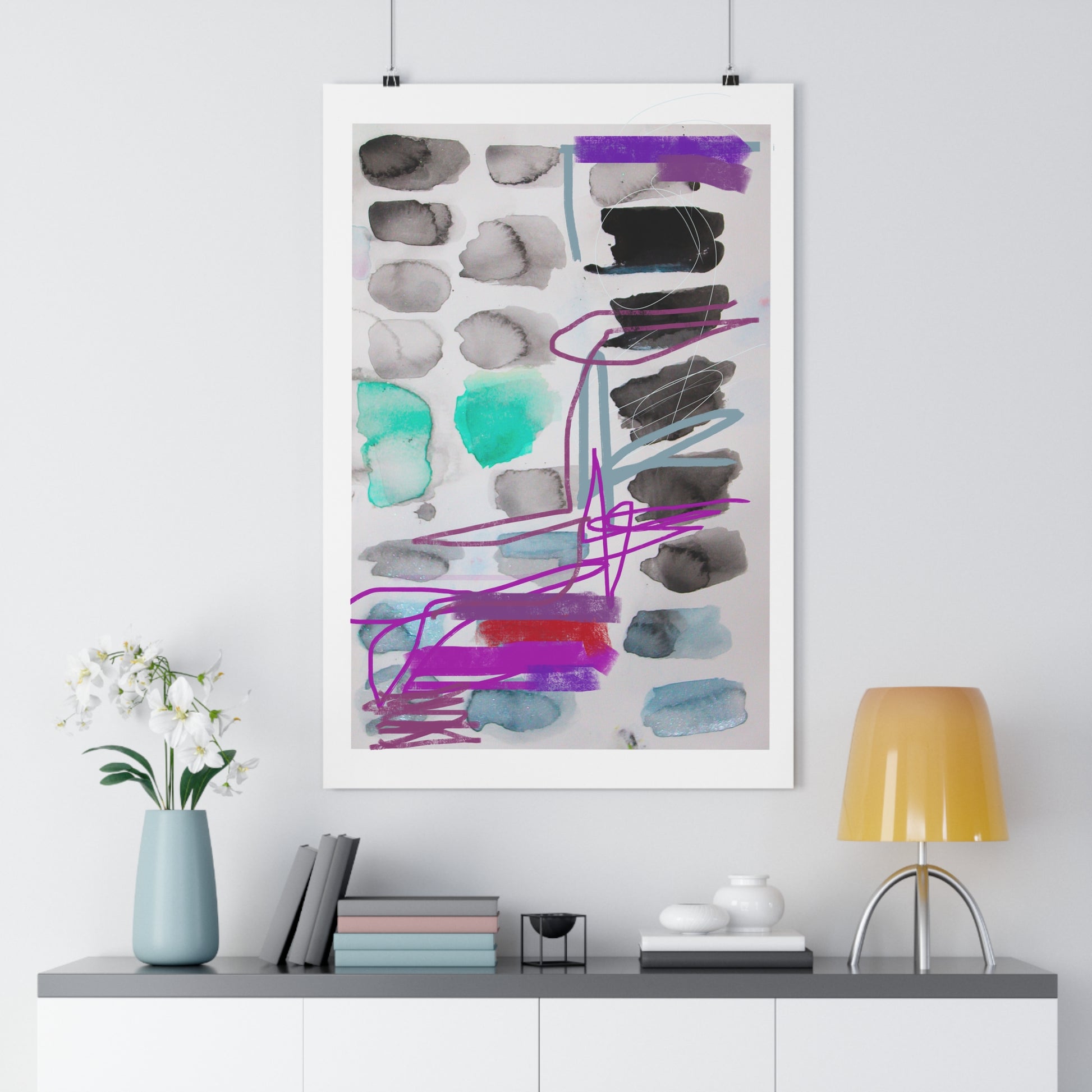 Britton Abstract Watercolor Art Print - The Mood Room By Viddy Pop Art Prints
