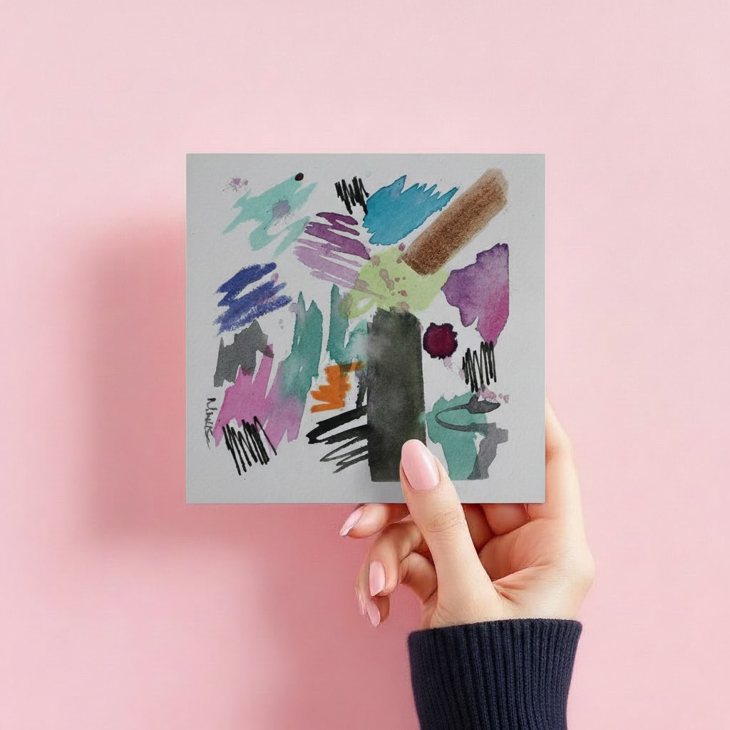 Confetti Current | Mini Abstract Watercolor Painting | 5x5 Original Modern Art - The Mood Room By Madison Viddy Pop Art Prints