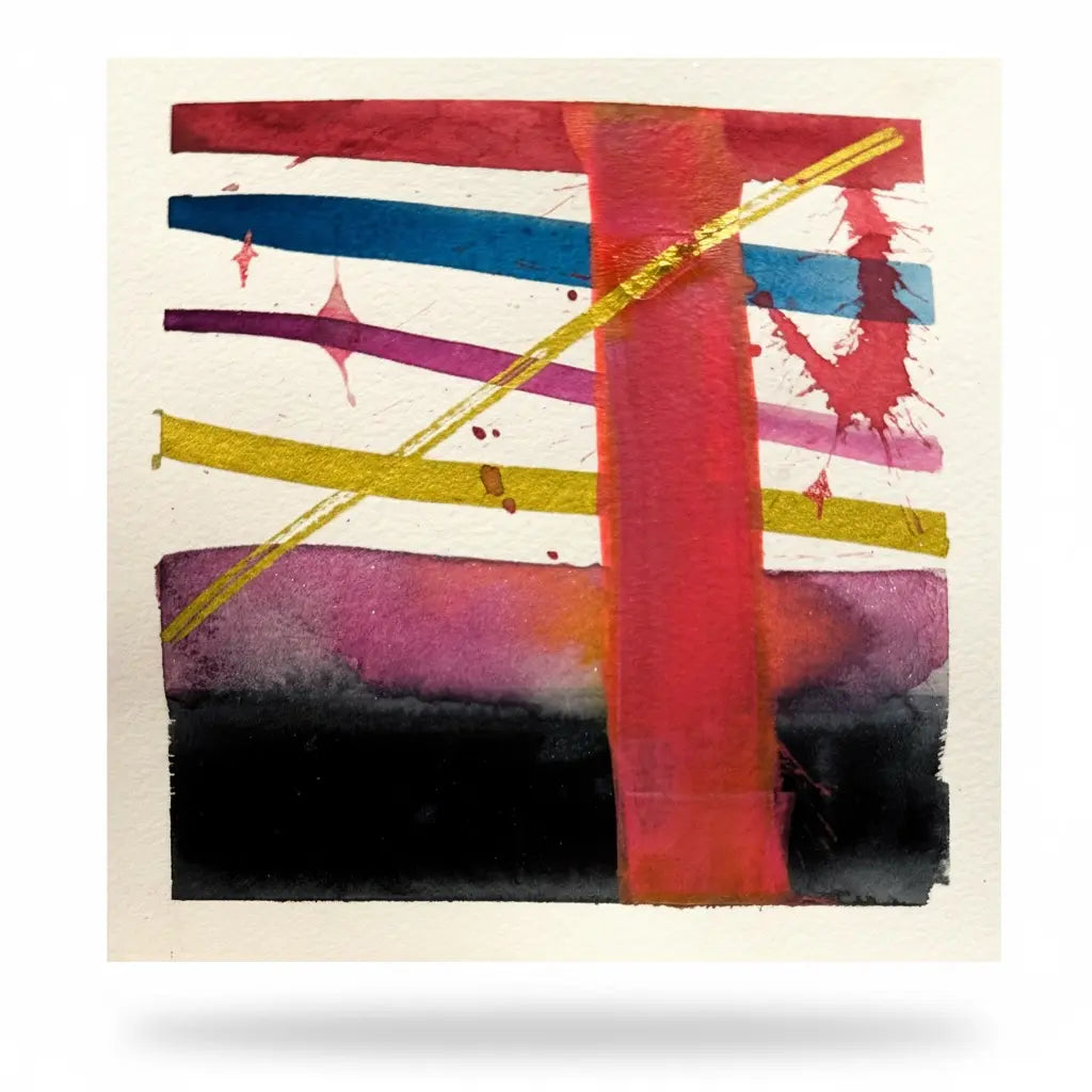 Color Study Deep Magenta Abstract Watercolor Mini Painting - The Mood Room By Madison Viddy Pop Art Prints