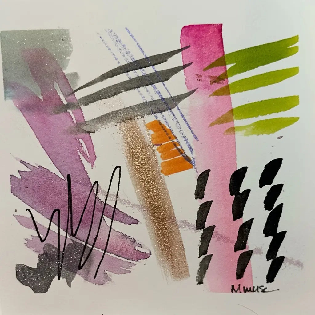 Copper Craze – Mini Abstract Watercolor | 4.5” x 5” Original Painting - The Mood Room By Madison Viddy Pop Art Prints