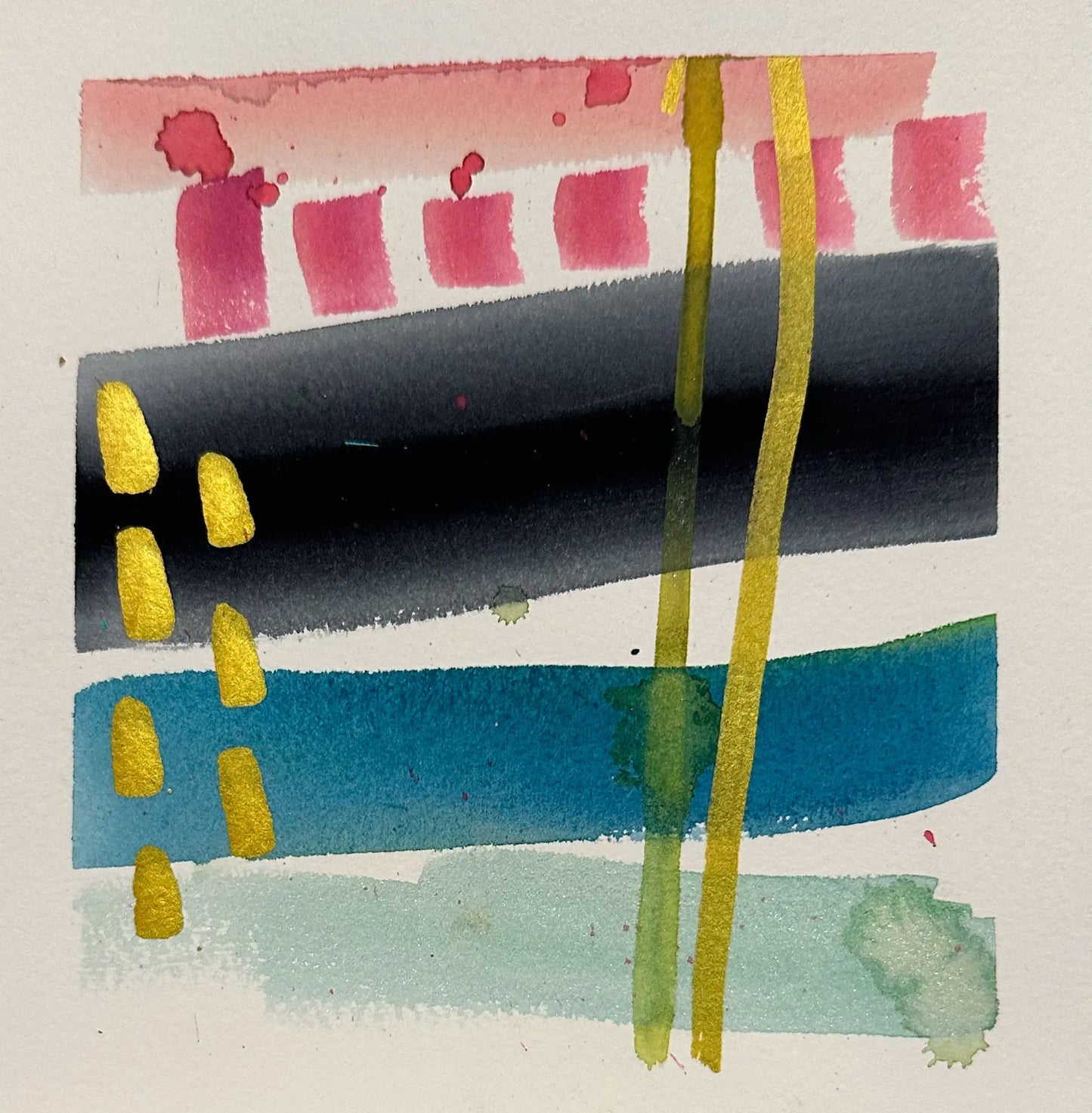 Color Study Blue Abstract Watercolor Mini - The Mood Room By Madison Viddy Pop Art Prints