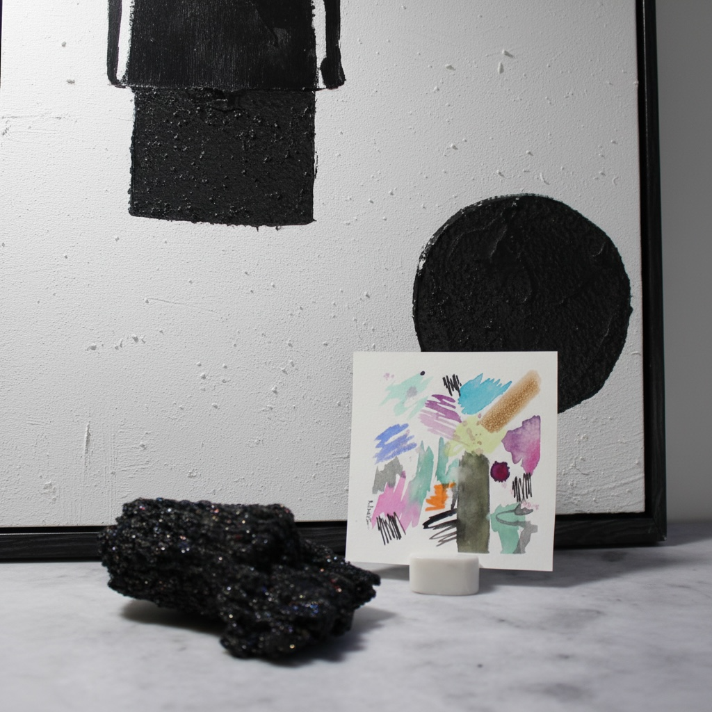 Confetti Current | Mini Abstract Watercolor Painting | 5x5 Original Modern Art - The Mood Room By Madison Viddy Pop Art Prints