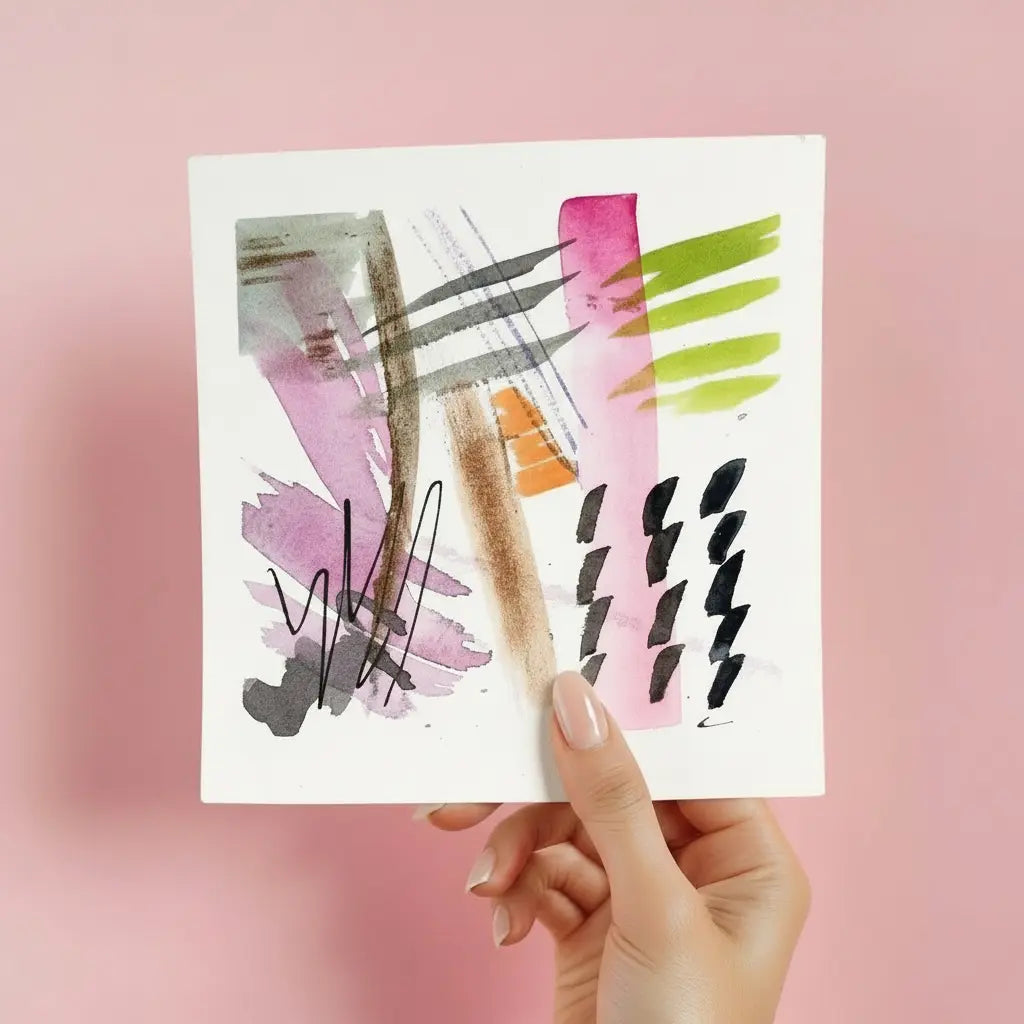 Copper Craze – Mini Abstract Watercolor | 5” x 5” Original Painting - The Mood Room By Madison Viddy Pop Art Prints