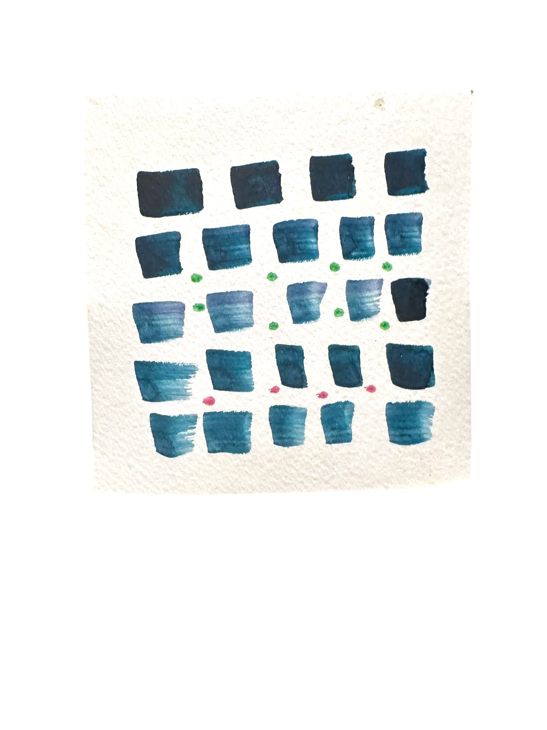 Blue Grid Study Abstract Watercolor (11 x 10 cm) - The Mood Room By Madison Viddy Pop Art Prints