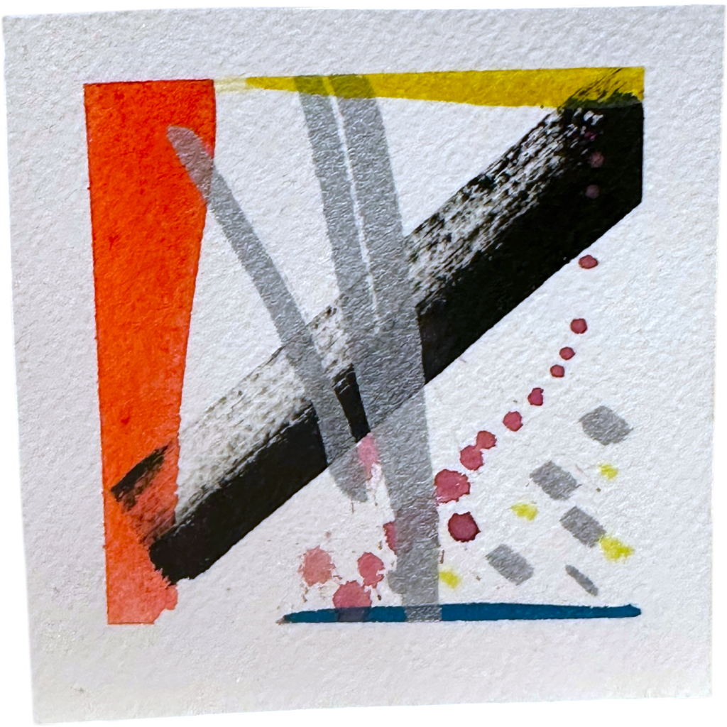 Bold Orange and Black Abstract (9.5 x 9.5 cm) - The Mood Room By Madison Viddy Pop Art Prints