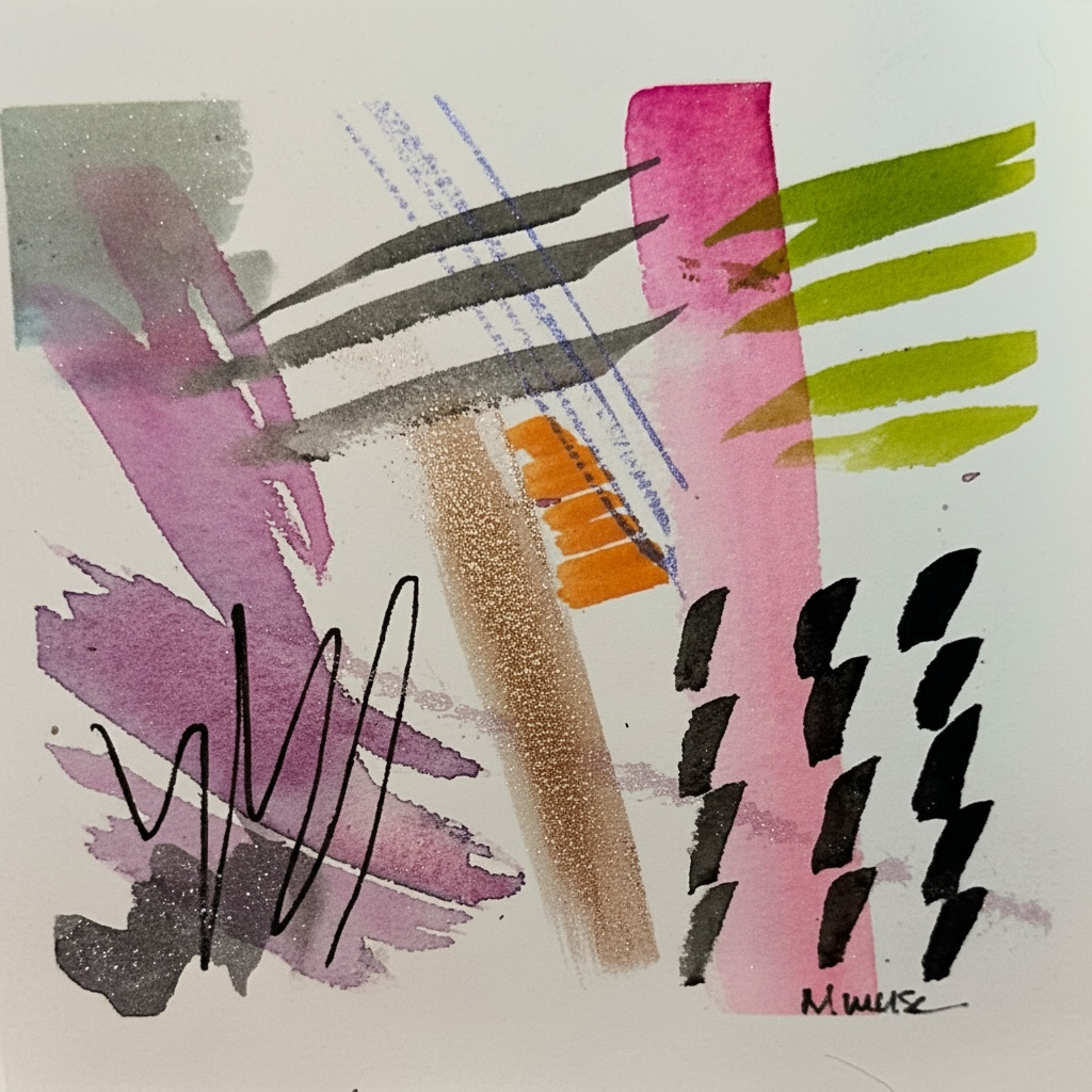 Copper Craze – Mini Abstract Watercolor | 4.5” x 5” Original Painting - The Mood Room By Madison Viddy Pop Art Prints