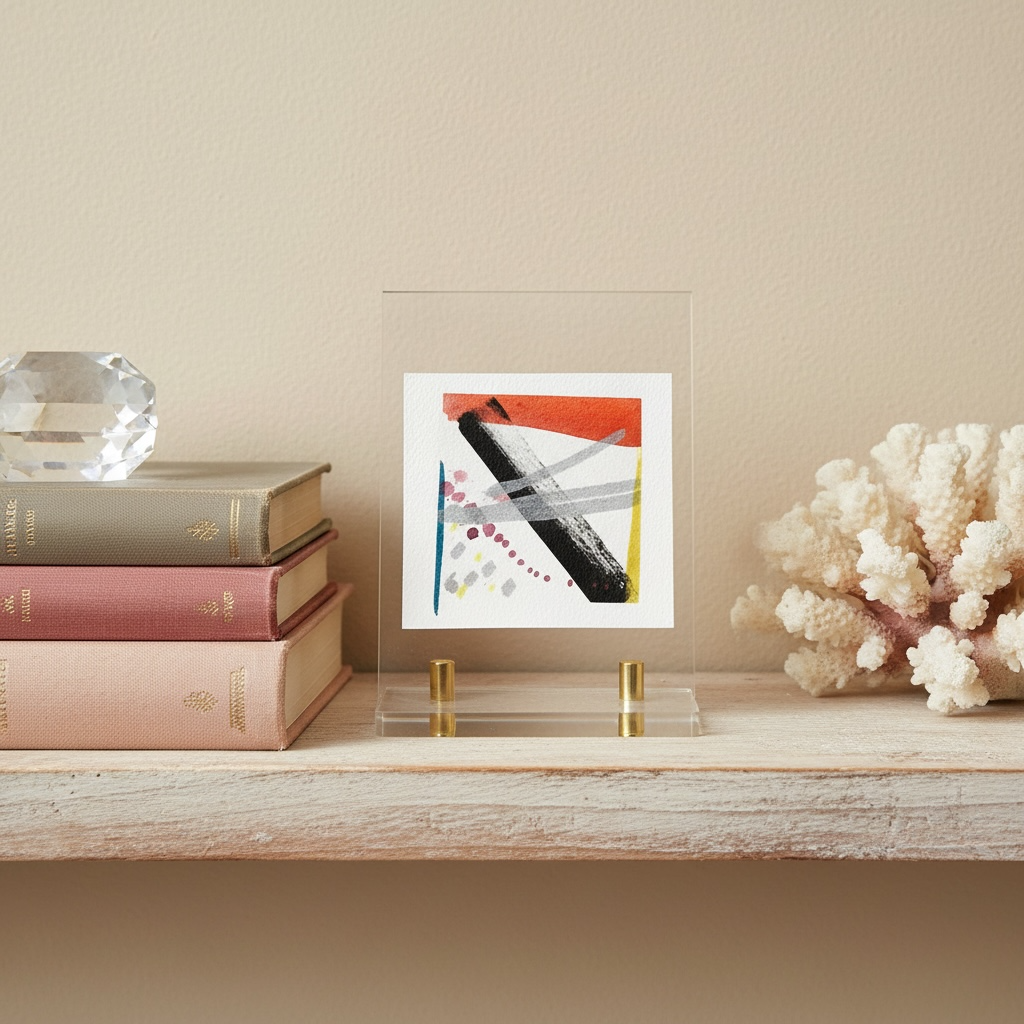 Bold Orange and Black Abstract (9.5 x 9.5 cm) - The Mood Room By Madison Viddy Pop Art Prints