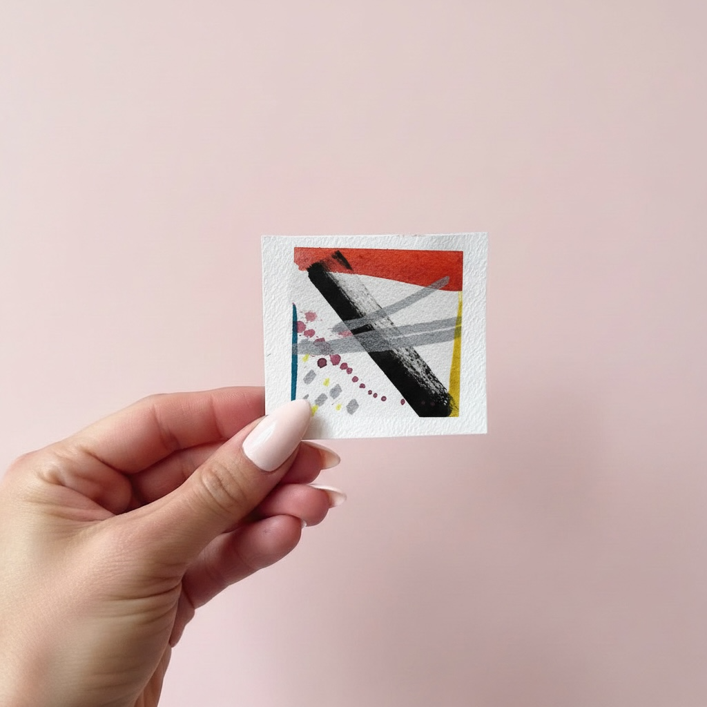 Bold Orange and Black Abstract (9.5 x 9.5 cm) - The Mood Room By Madison Viddy Pop Art Prints