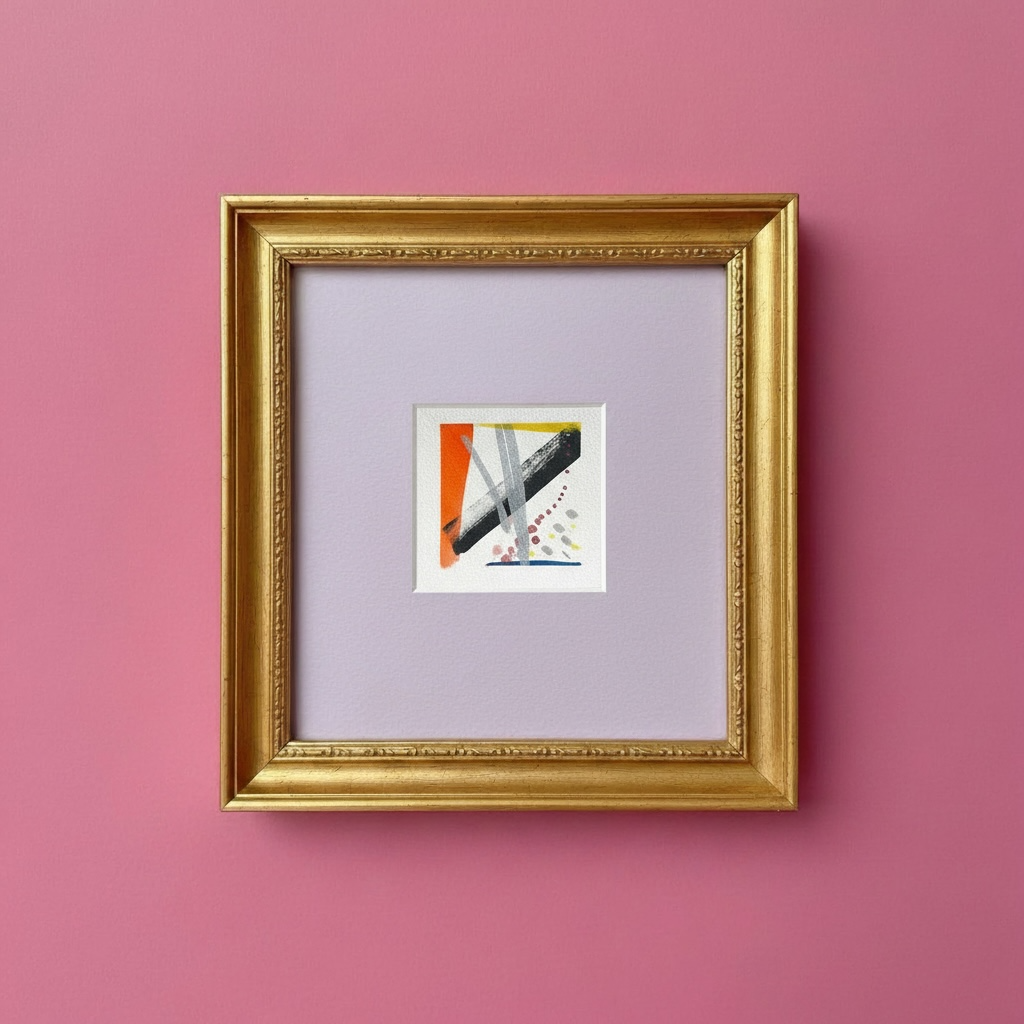 Bold Orange and Black Abstract (9.5 x 9.5 cm) - The Mood Room By Madison Viddy Pop Art Prints