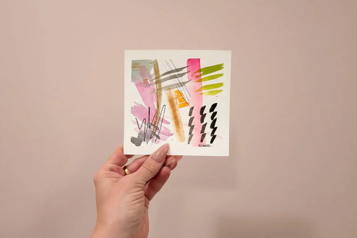 Copper Craze – Mini Abstract Watercolor | 4.5” x 5” Original Painting - The Mood Room By Madison Viddy Pop Art Prints