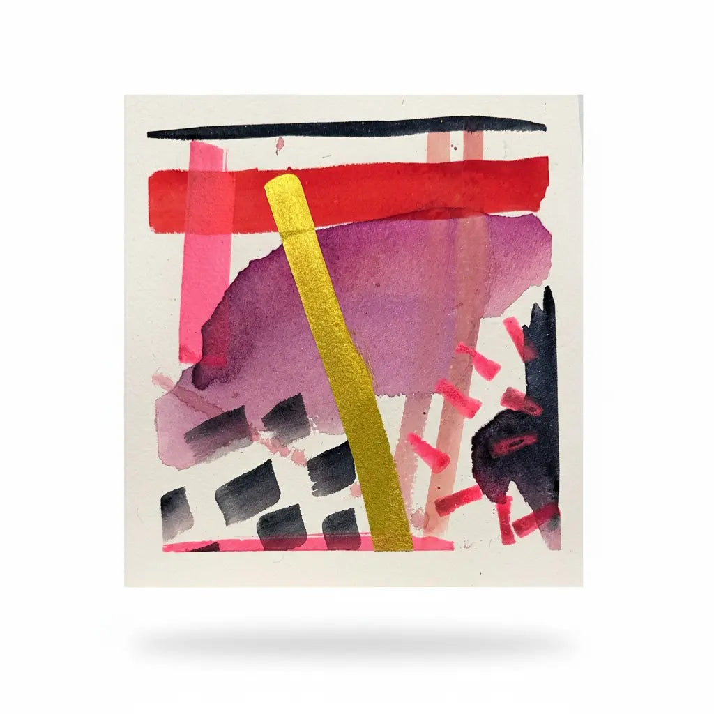 Pop of Red Abstract Watercolor Painting  Modern Bold Wall Art  Original - The Mood Room By Madison Viddy Pop Art Prints