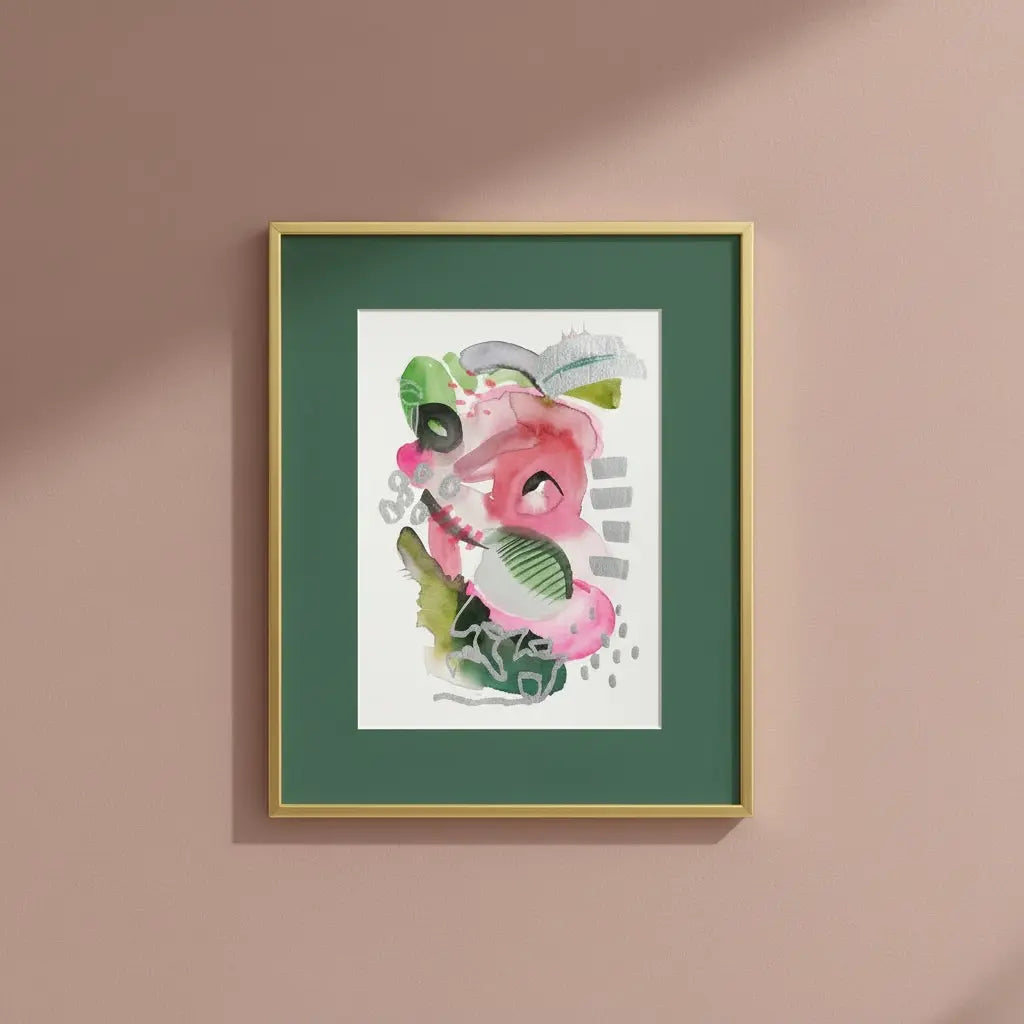 Pink Summer Original Watercolor Painting - The Mood Room By Madison Viddy Pop Art Prints